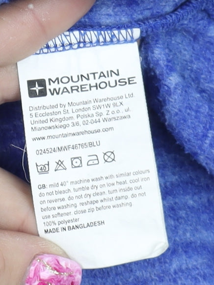 Mountain Warehouse Men's Blue 1/4 Zip Fleece Pullover Sweatshirt Size 10