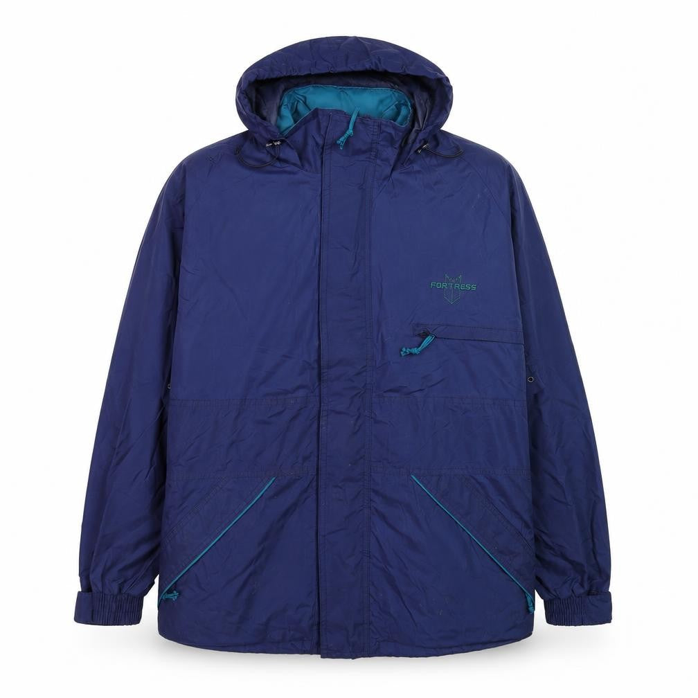 Fortress by Castle Men's Blue XS Waterproof Hooded Rain Jacket