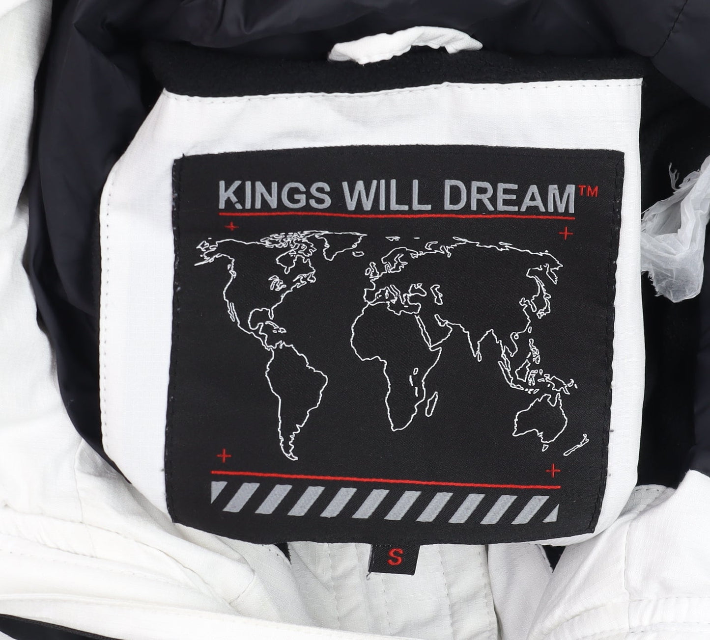 Kings Will Dream Men's White Hooded Puffer Jacket Size S Winter Warm Coat