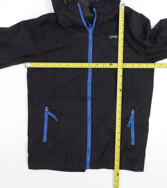 Gelert Boys Black Hooded Waterproof Rain Coat Jacket 11-12 Years