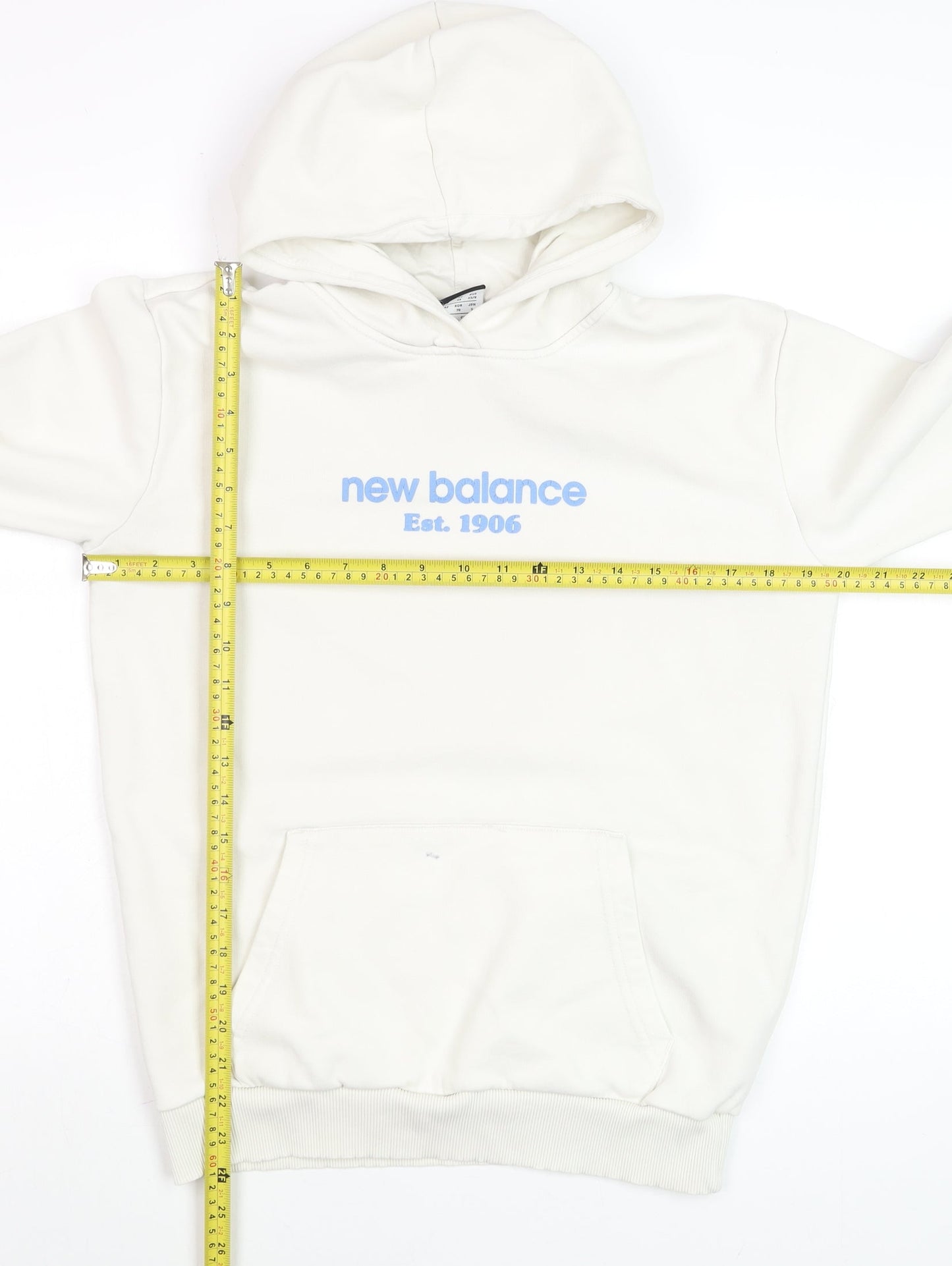 New Balance Men's White Pullover Hoodie XS Fleece Graphic Logo