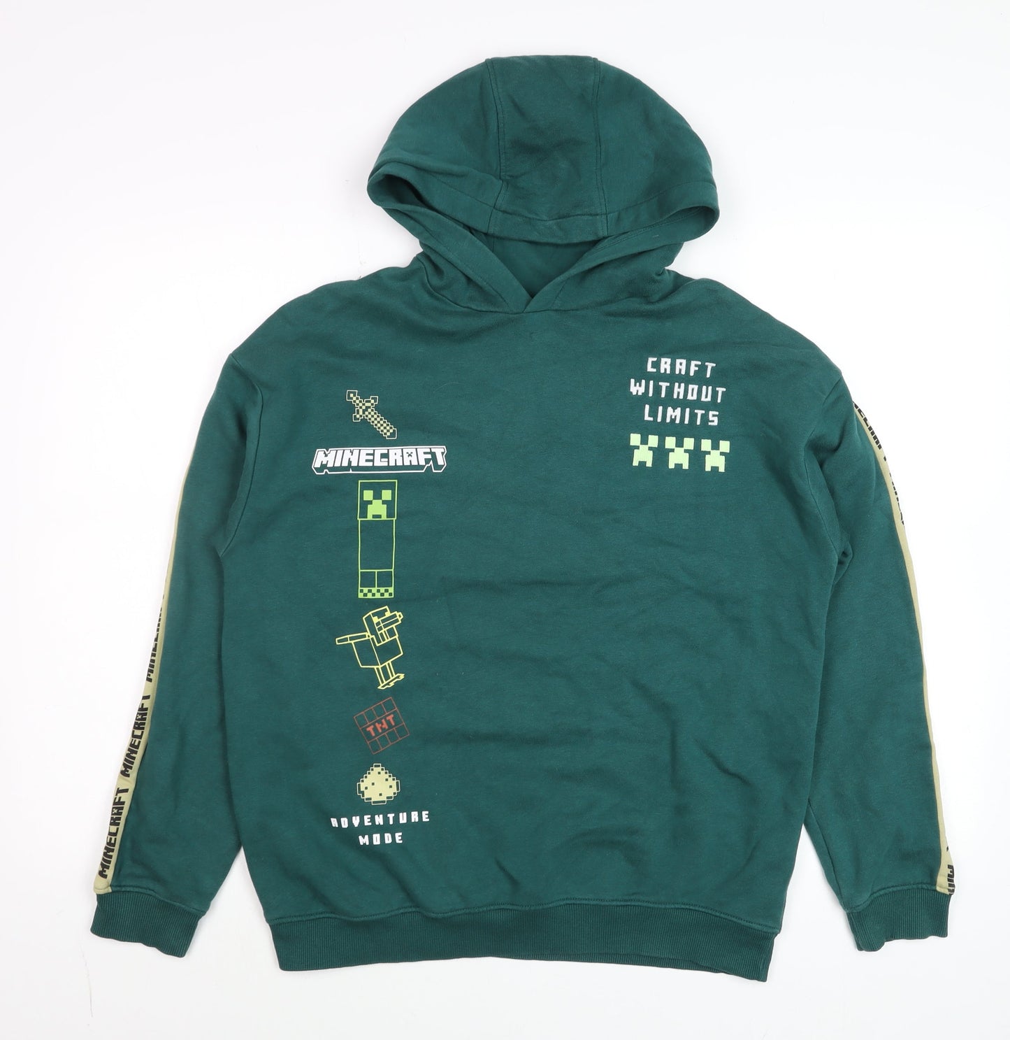 Marks and Spencer Boys Green Minecraft Pullover Hoodie 13-14 Years Adventure Mode