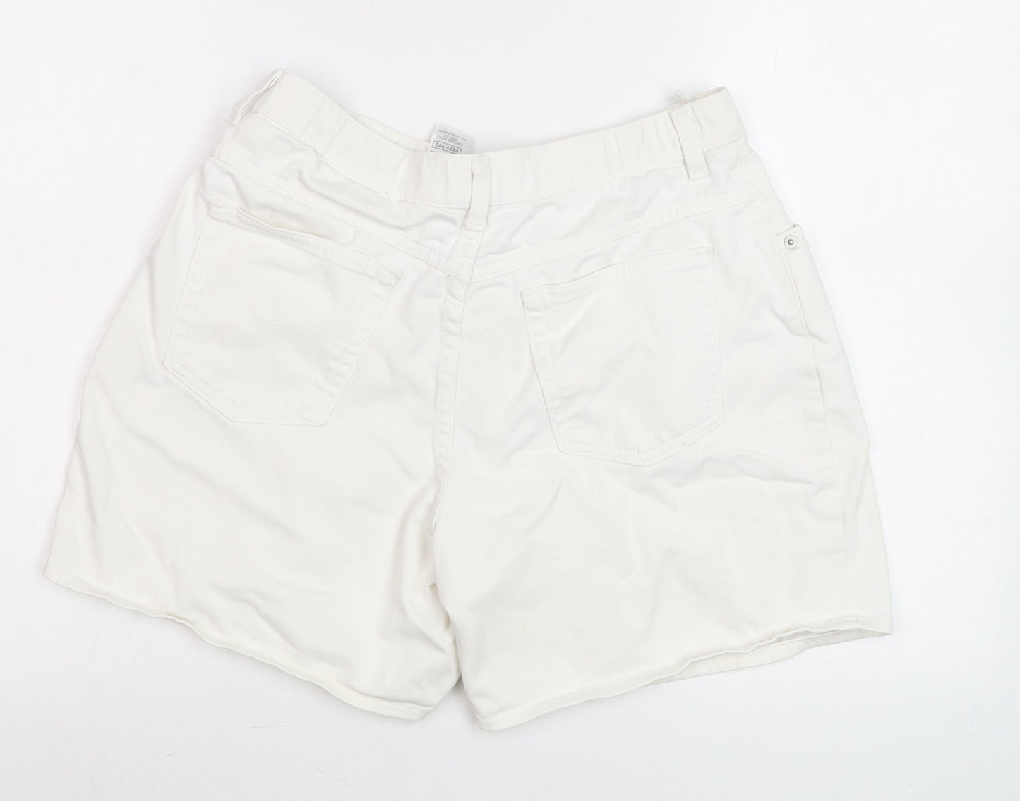 Marks and Spencer Women’s White Chino Shorts Size 14 Cotton Stretch
