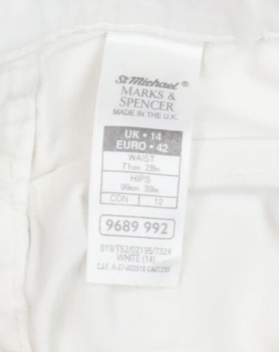 Marks and Spencer Women’s White Chino Shorts Size 14 Cotton Stretch
