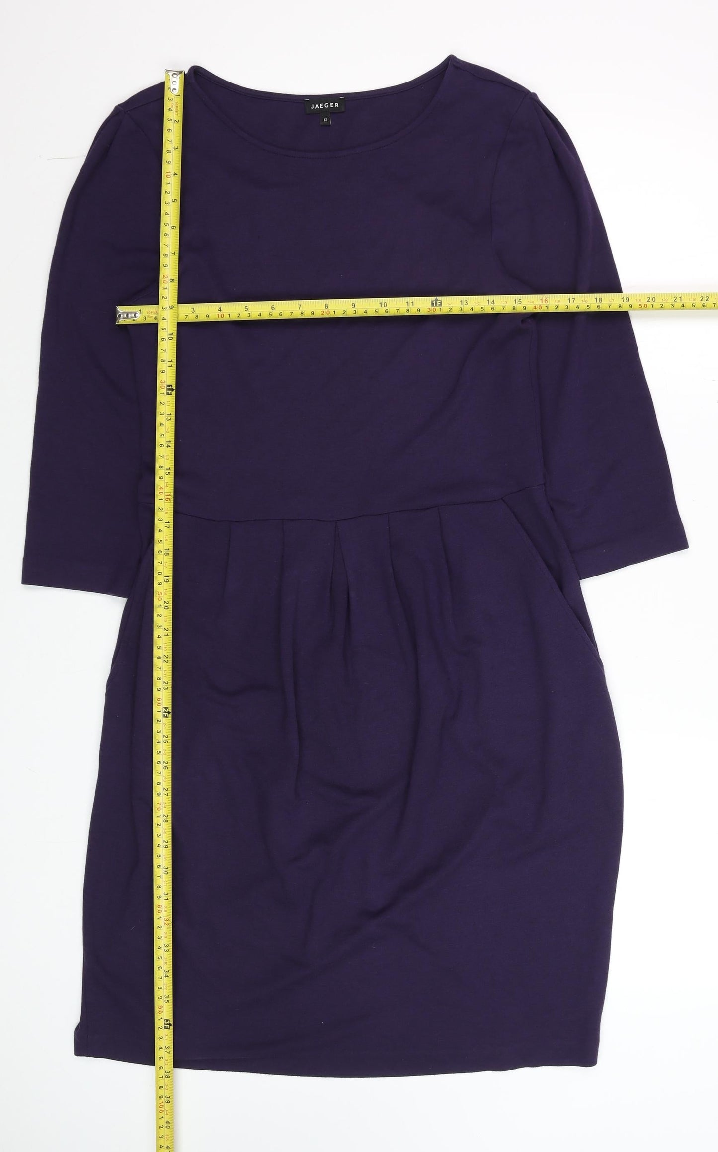 Jaeger Women’s Purple Wool Blend Shift Dress Size 12