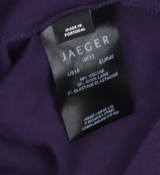 Jaeger Women’s Purple Wool Blend Shift Dress Size 12