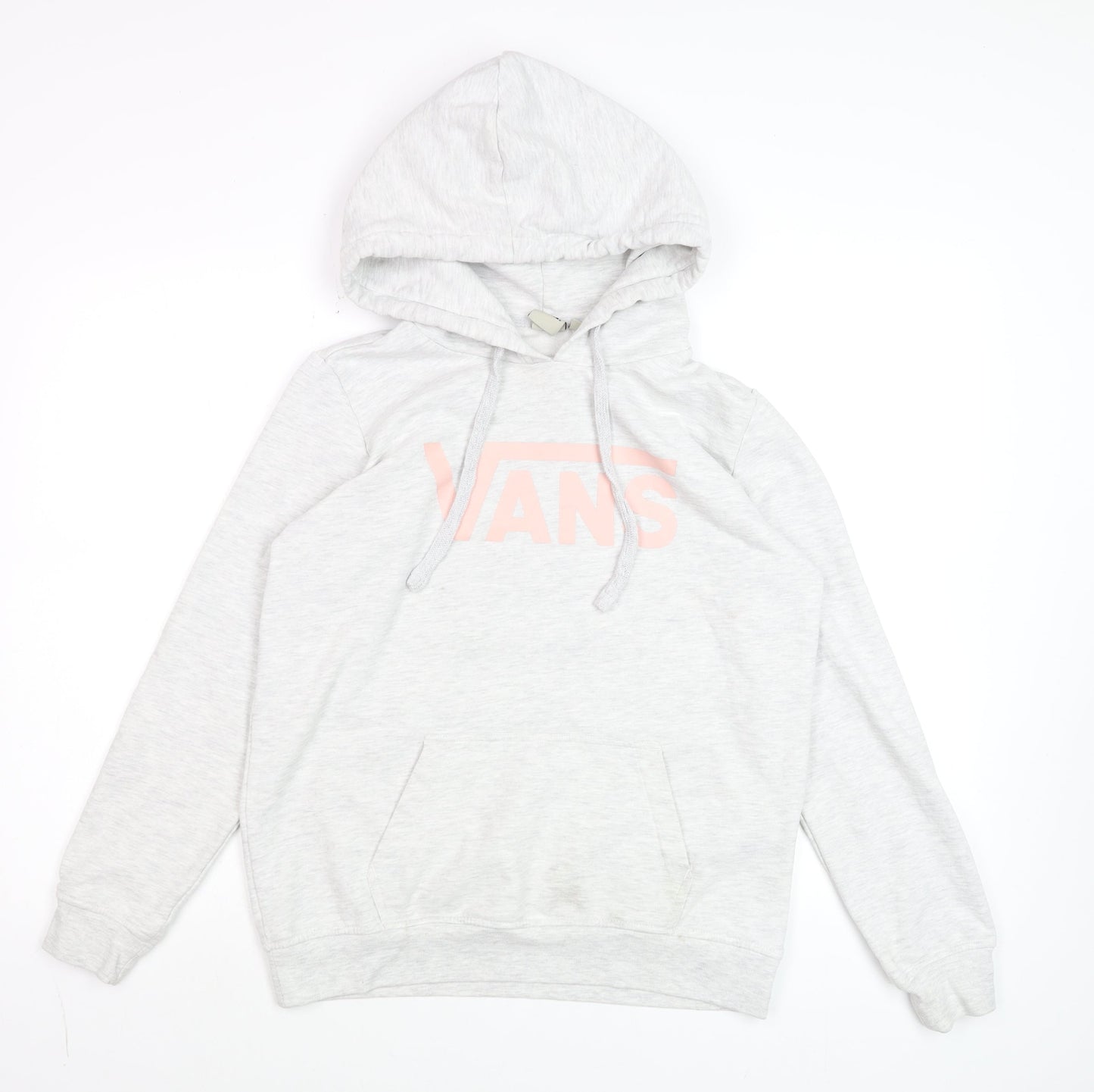 Vans Womens Grey Pullover Hoodie Medium Cotton Blend Logo Casual