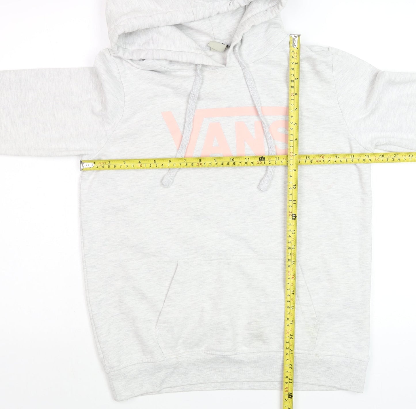 Vans Womens Grey Pullover Hoodie Medium Cotton Blend Logo Casual