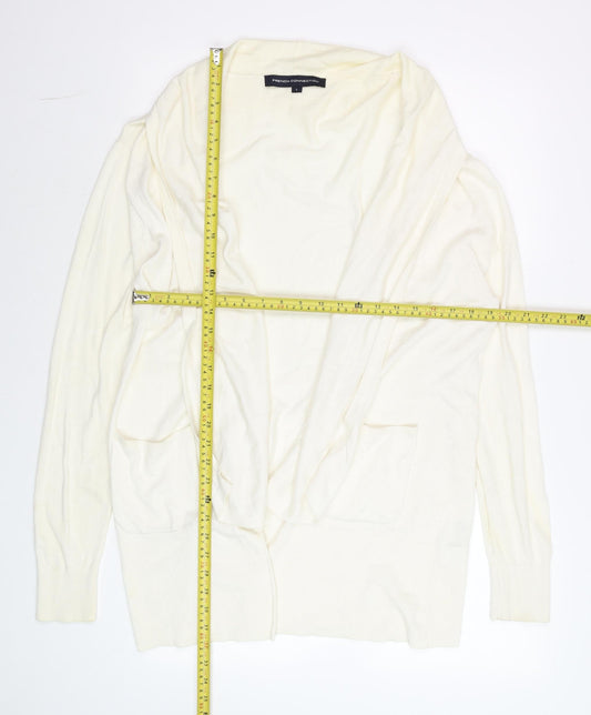 French Connection Women’s Ivory Long Sleeve Open Knit Cardigan L