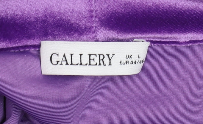 Gallery Women’s Purple Velvet Cowl Neck Sleeveless Top Size L