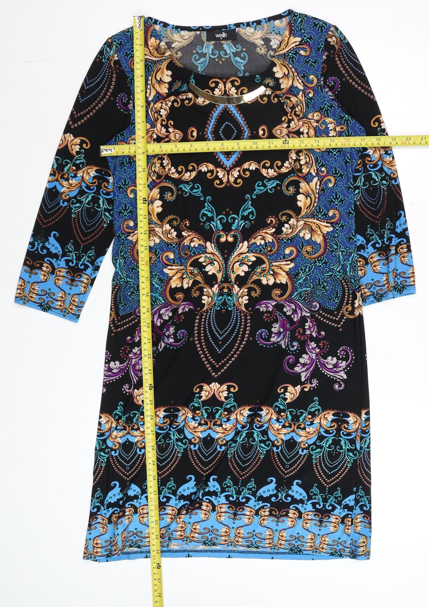 Wallis Women's Multicoloured Paisley Shift Dress Size 14