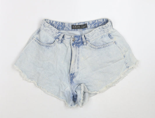 Primark Denim Co Women Blue Size 8 High Rise Cut-Off Denim Shorts