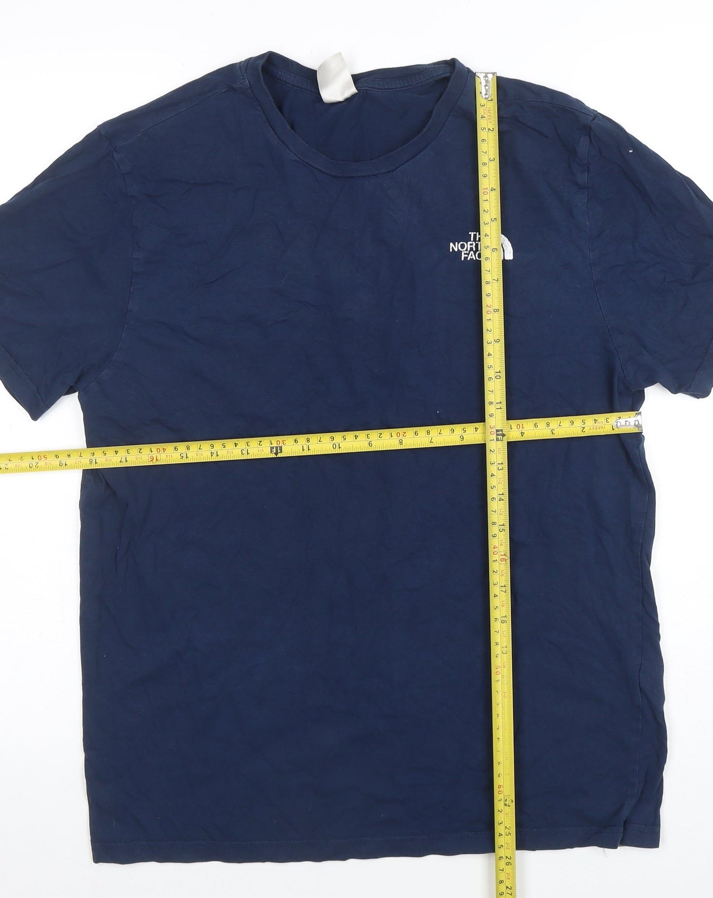 The North Face Mens Blue Cotton Crew Neck Short Sleeve T-Shirt L