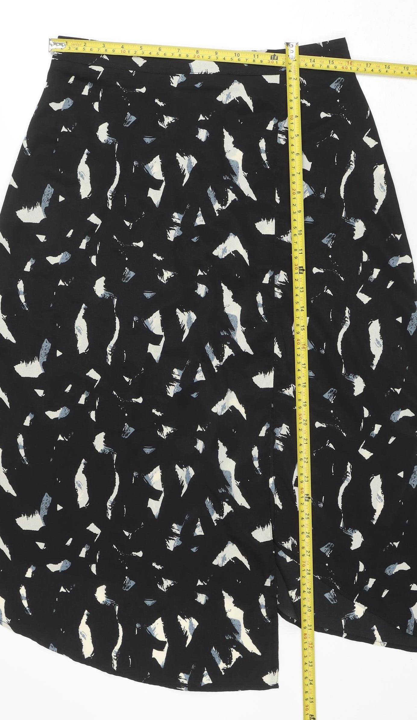 AX Paris Women Black Geometric A-Line Knee Length Skirt Size 12