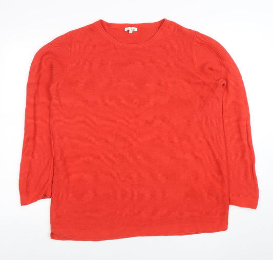 Tom Tailor Women's Red Cotton Knit Pullover Jumper 3XL