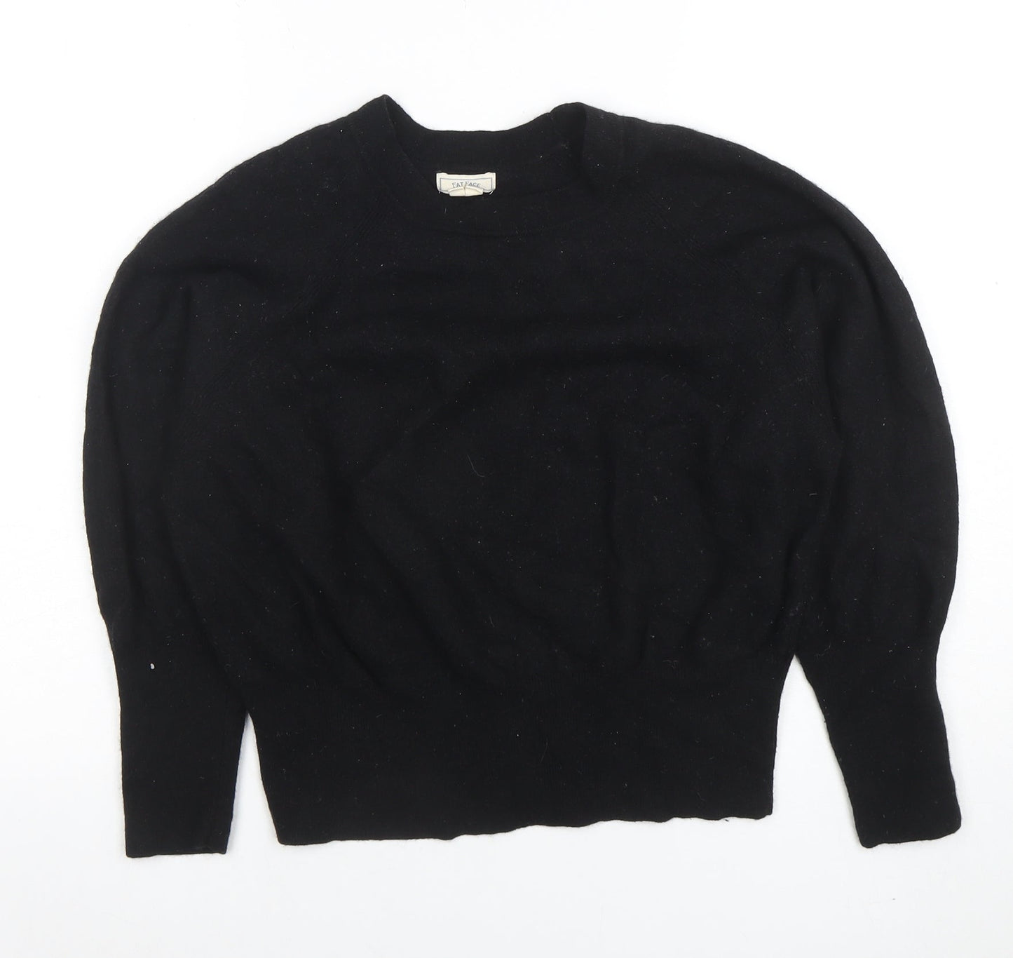 Fat Face Women's Black Crew Neck Balloon Sleeve Jumper Size 18