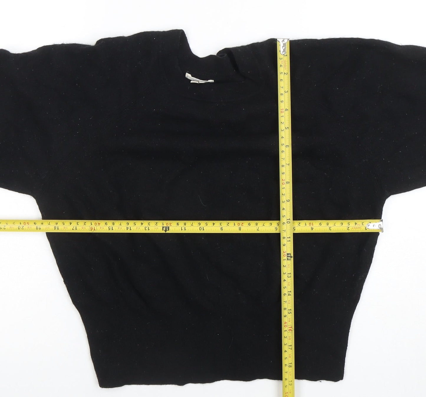 Fat Face Women's Black Crew Neck Balloon Sleeve Jumper Size 18