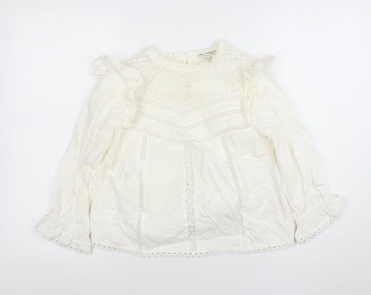 OshKosh B'gosh Teens Ivory Ruffle Lace Cotton Blouse UK 6