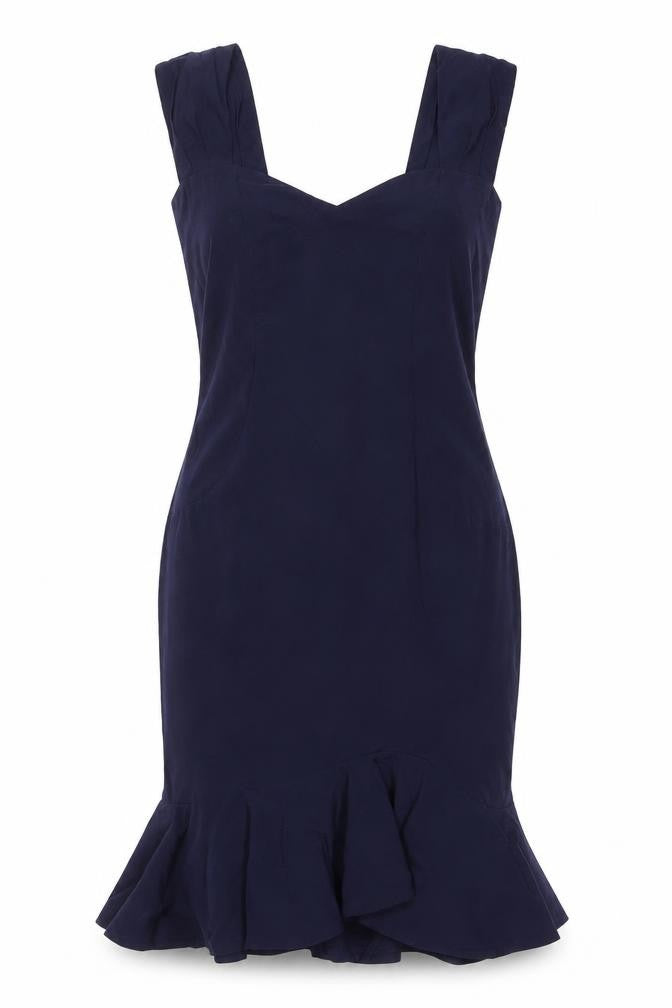 Amy Childs Collection Women's Blue Off Shoulder Ruffle Bodycon Dress Size 14