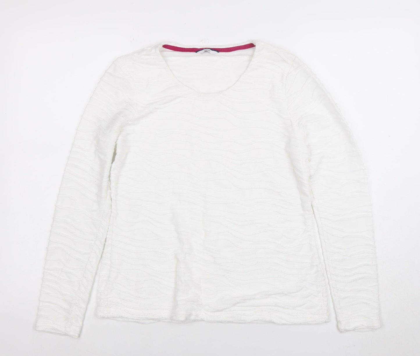 Dash Women’s White Long Sleeve Scoop Neck Jersey Top Size 12