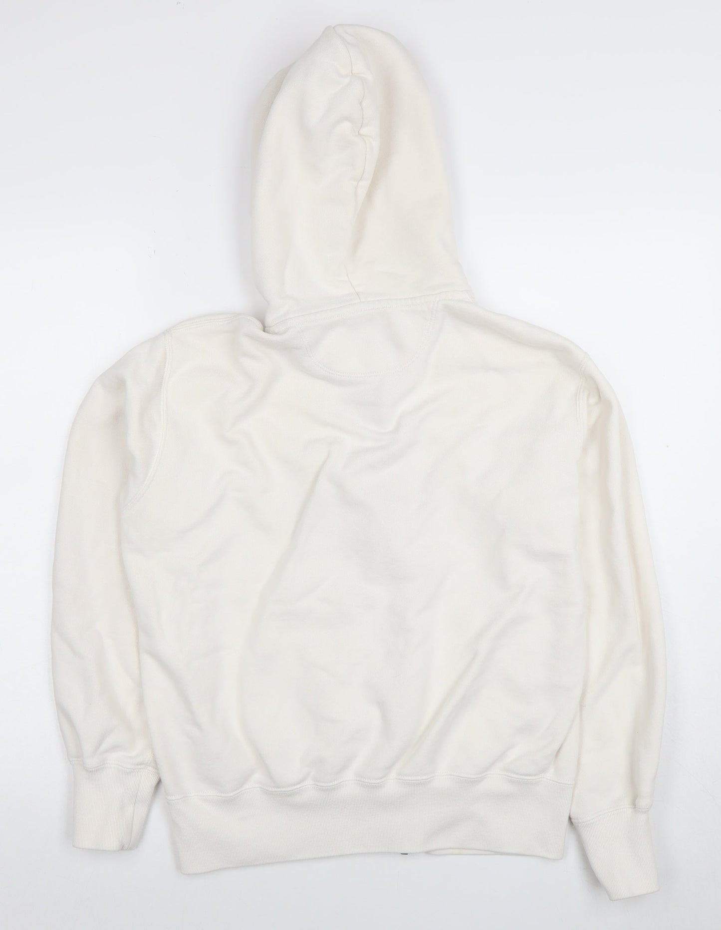Uniqlo Women White Full Zip Hoodie Size M Cotton Blend