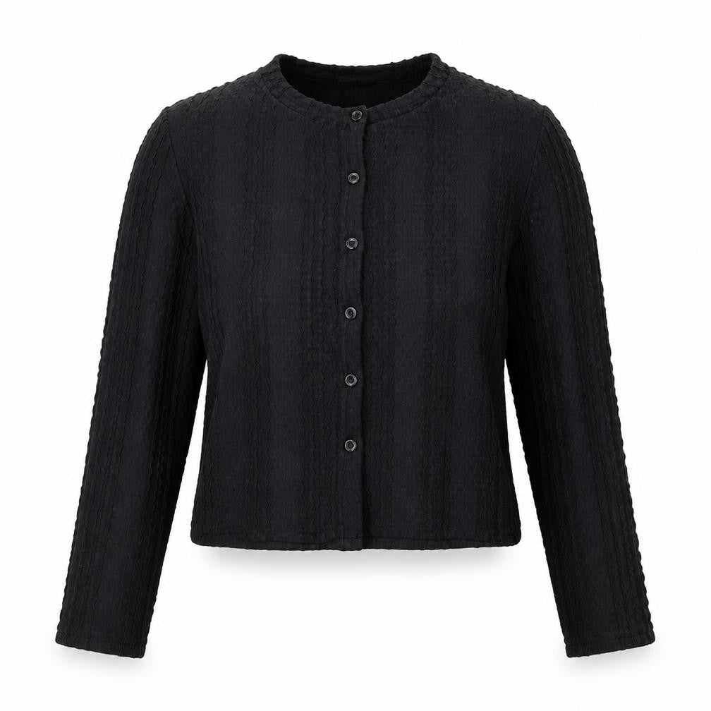 ASOS Women’s Black Cropped Button-Up Long Sleeve Top Size S