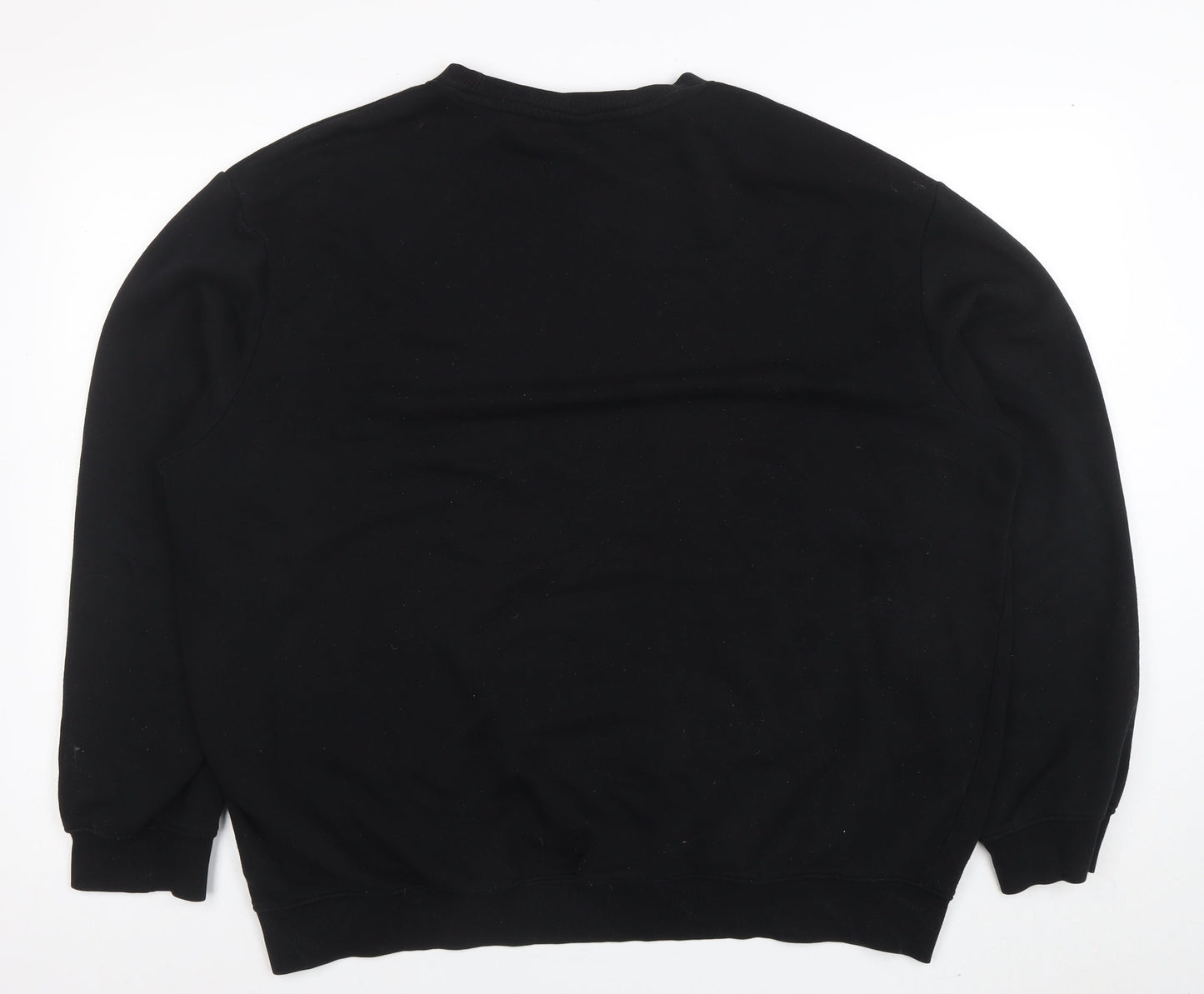 H&M Basic Women's Black XL Pullover Sweatshirt Cotton Blend Crew Neck