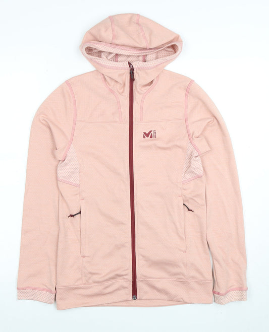 Millet Women Pink Full Zip Hooded Sweatshirt Size 8 Polyester