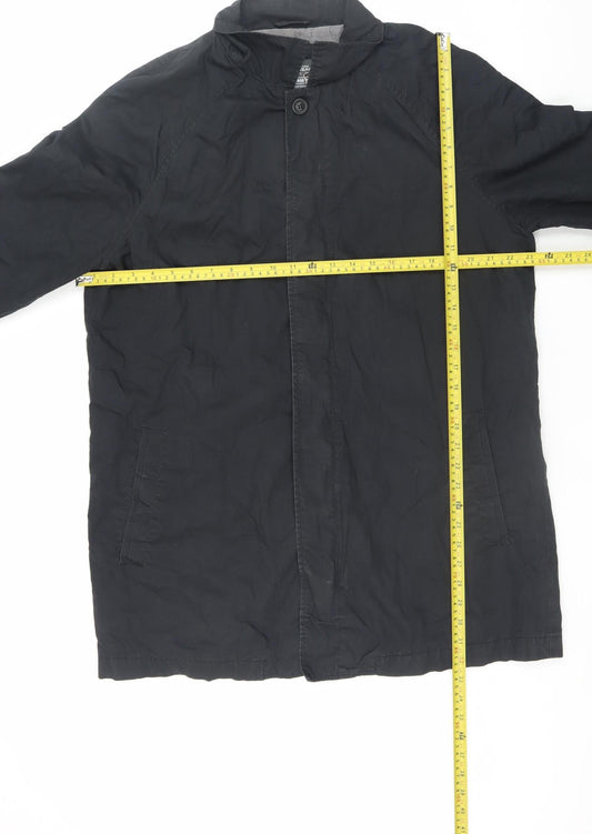 Burton Menswear London Men’s Black Rain Coat L Water Resistant Twill Jacket