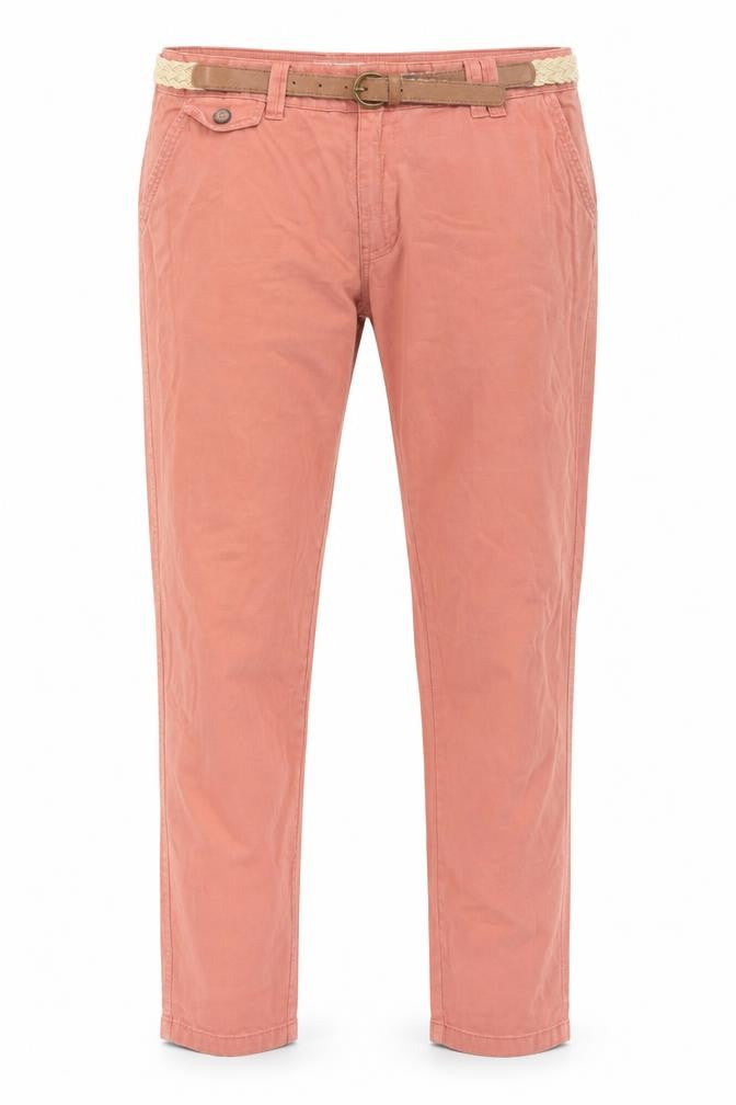 Front view of Next women’s orange cotton chino trousers, size UK 12, regular straight fit