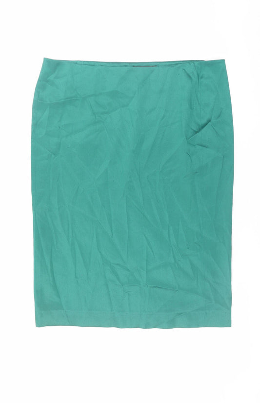 Alberta Ferretti Womens Green Pencil Skirt Size 12 High Waist
