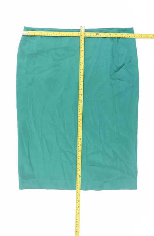 Alberta Ferretti Womens Green Pencil Skirt Size 12 High Waist