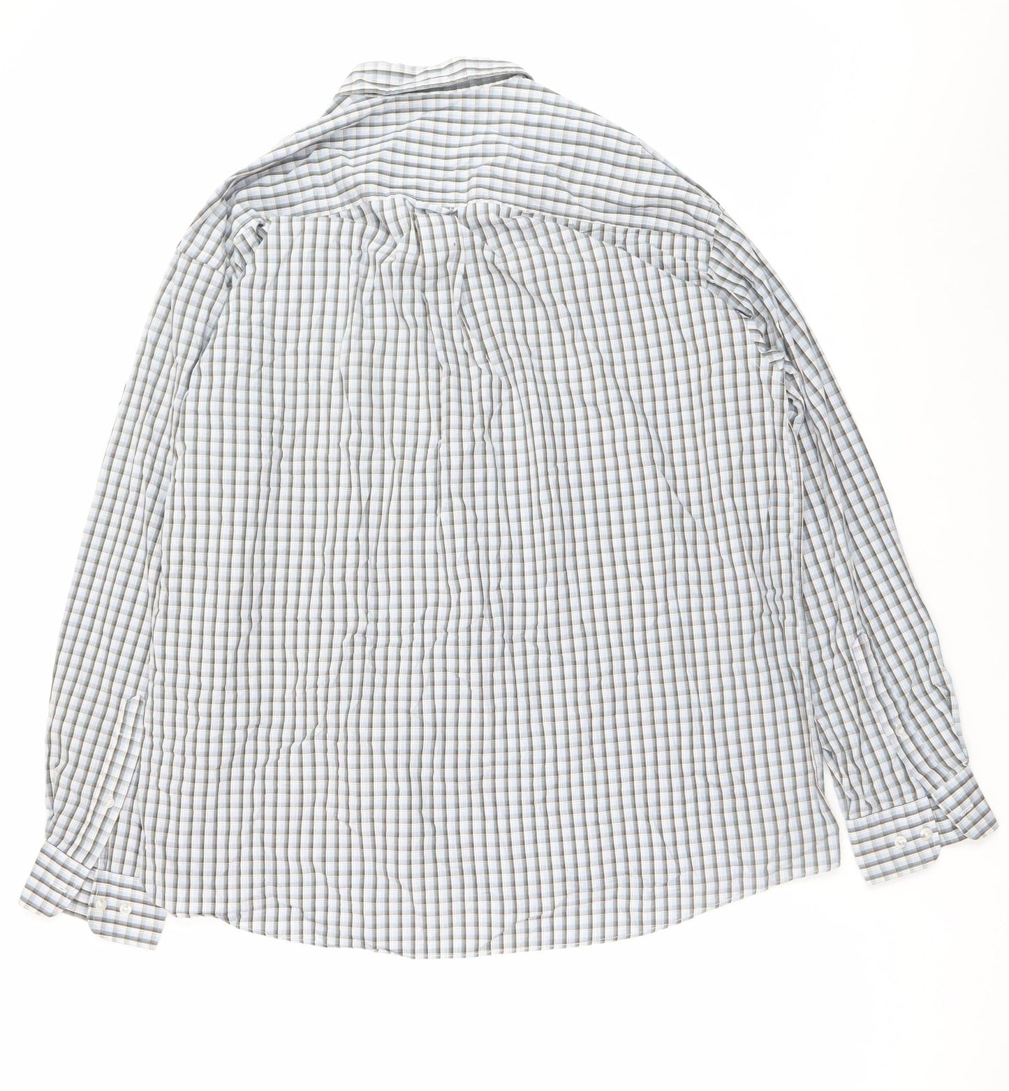 Camel Active Men's Blue Check Cotton Button-Down Shirt XL