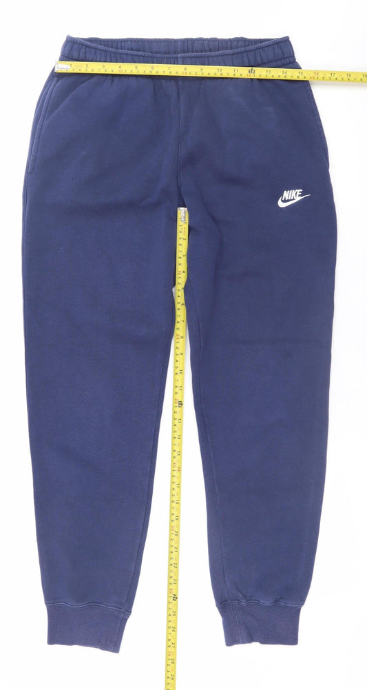 Nike Men's Blue Jogger Sweatpants Small Regular Fit Fleece Cotton Blend