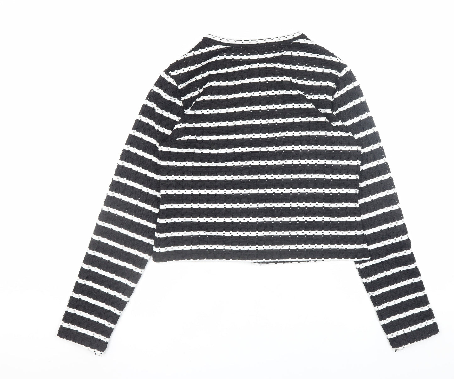 H&M Divided Women’s Black White Striped Knit Cardigan Size 14