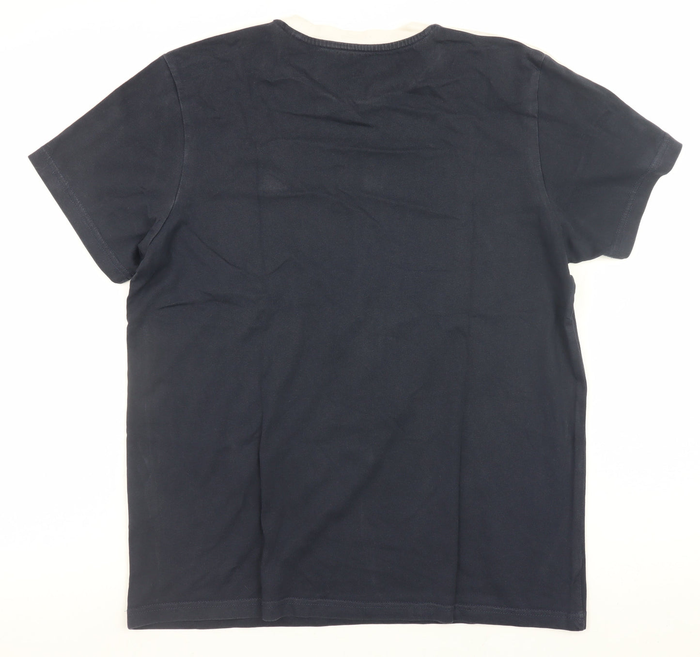 Adidas Men's Navy Blue Crew Neck Short Sleeve Cotton T-Shirt Size S