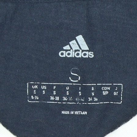 Adidas Men's Navy Blue Crew Neck Short Sleeve Cotton T-Shirt Size S