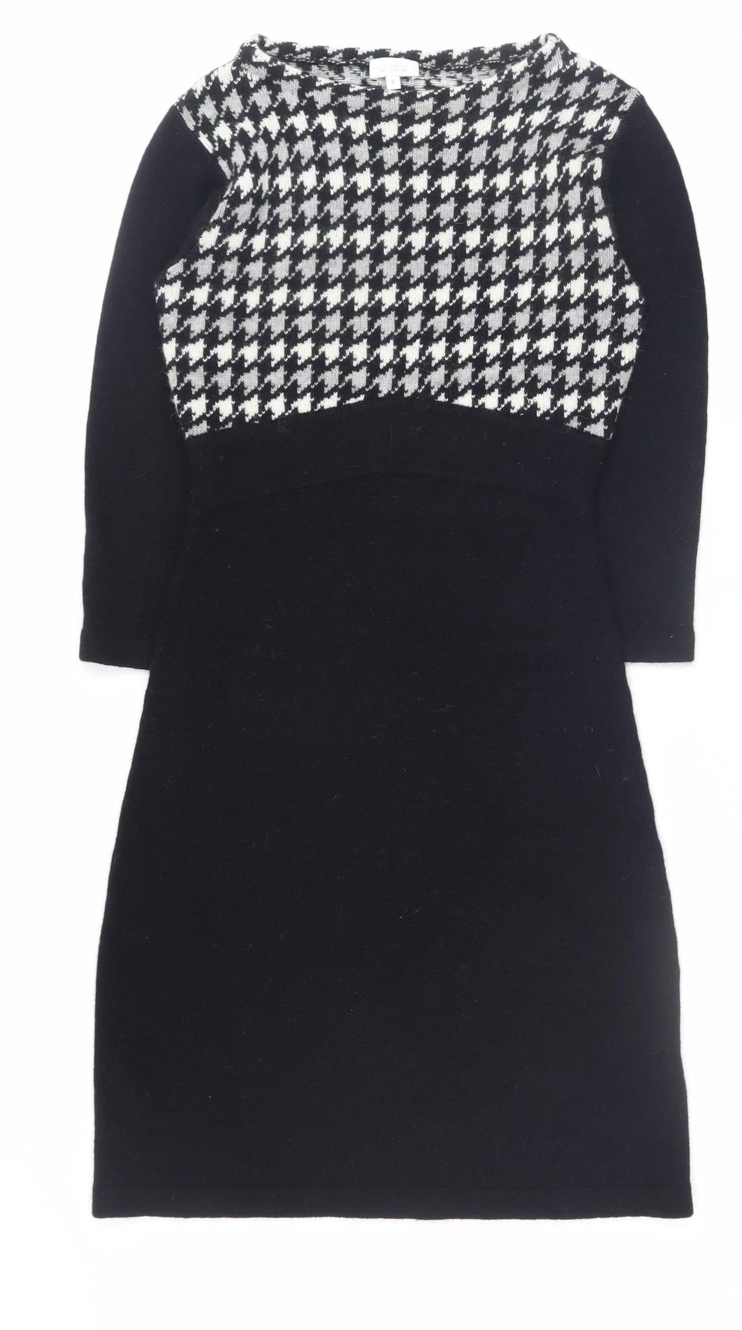 Untold Women’s Black Houndstooth Knit Bodycon Dress Size 8