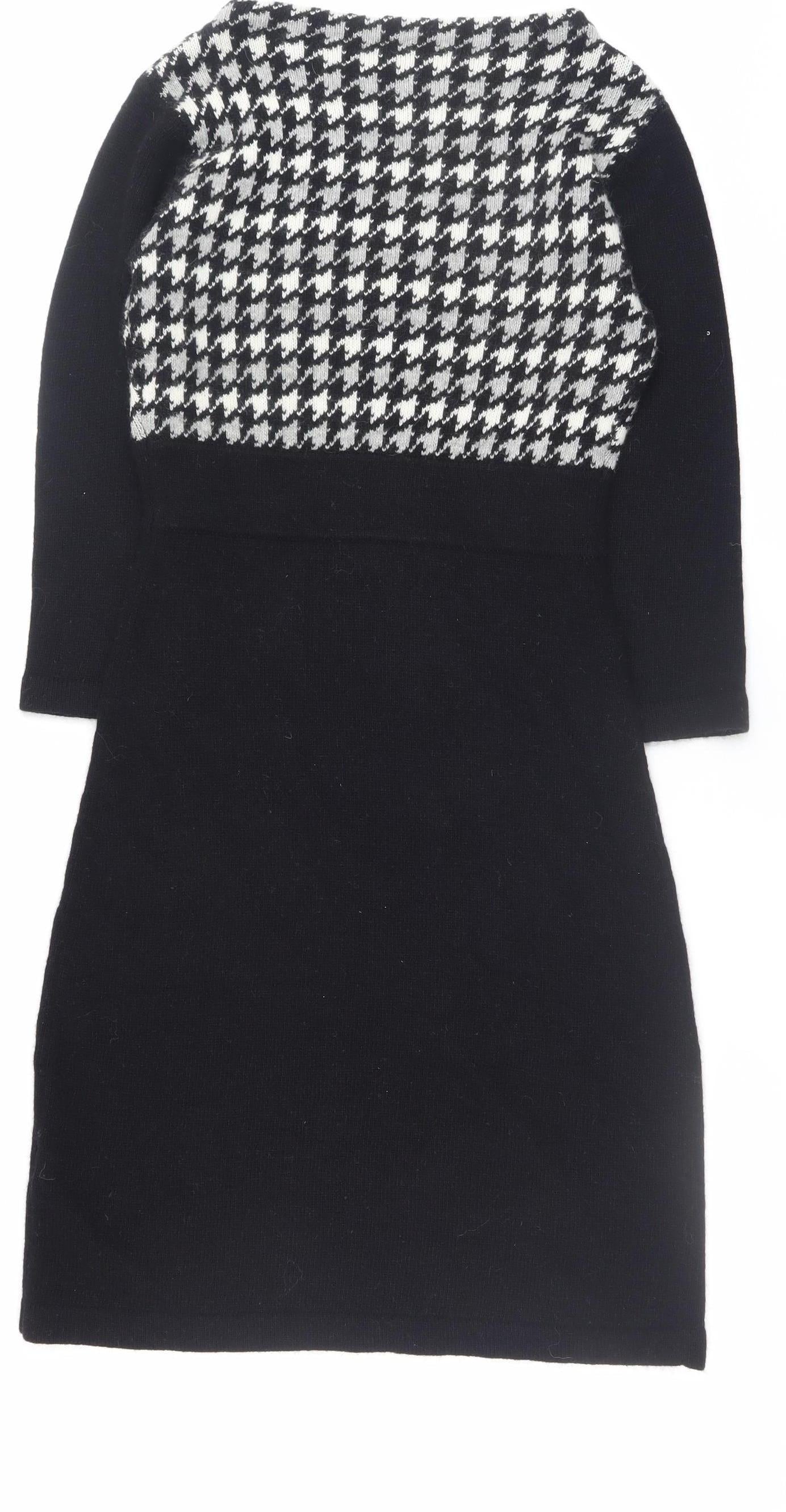 Untold Women’s Black Houndstooth Knit Bodycon Dress Size 8