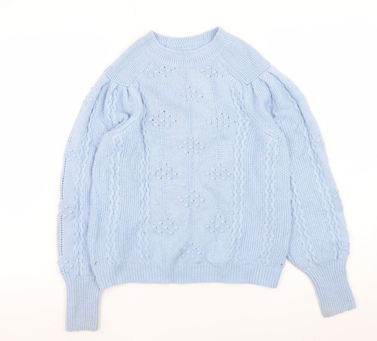 Marks and Spencer Per Una Women’s Blue Cable-Knit Jumper Size 8