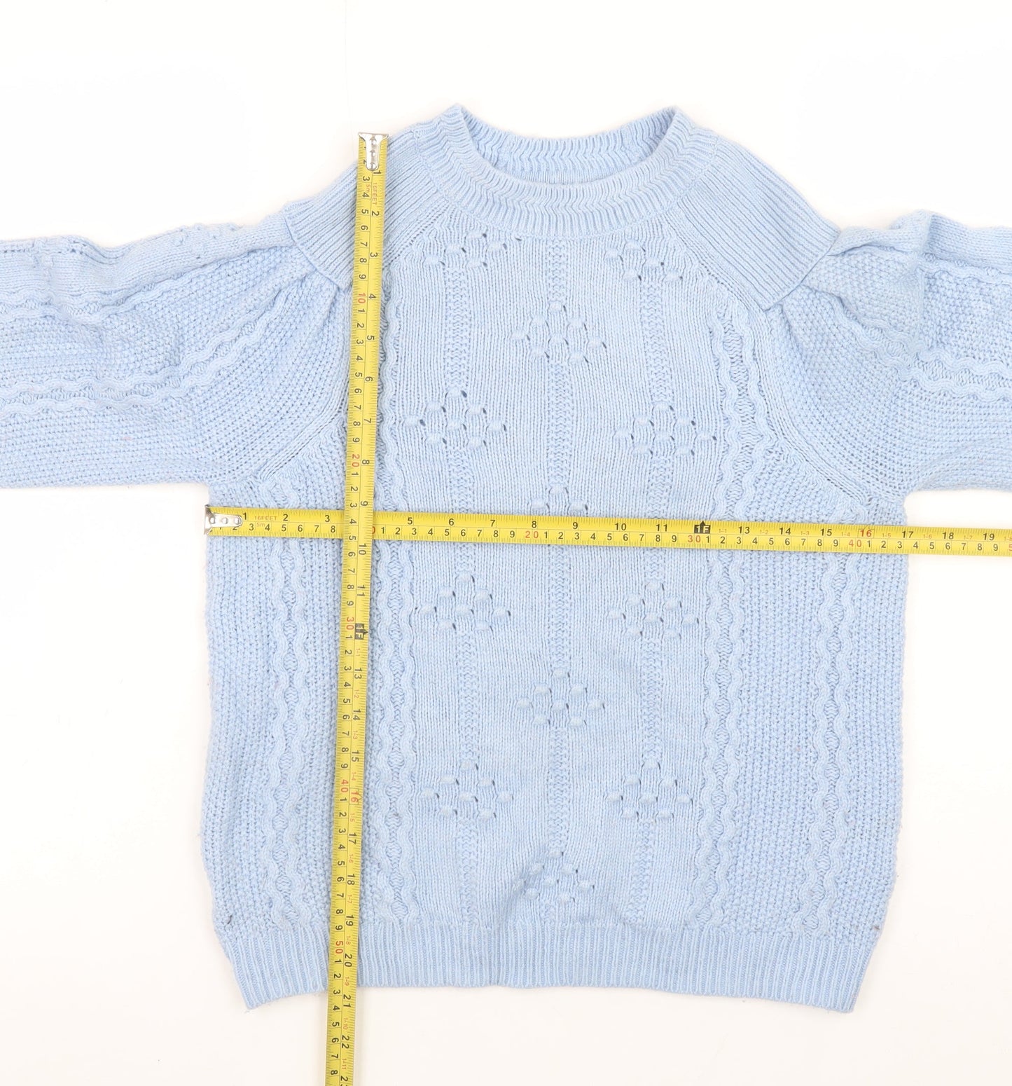 Marks and Spencer Per Una Women’s Blue Cable-Knit Jumper Size 8