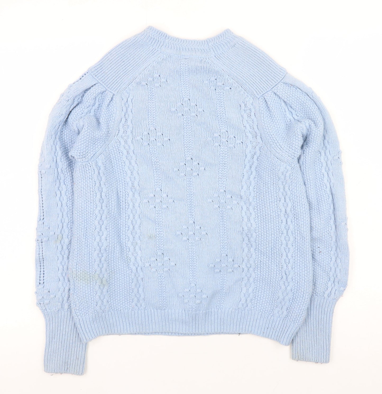 Marks and Spencer Per Una Women’s Blue Cable-Knit Jumper Size 8