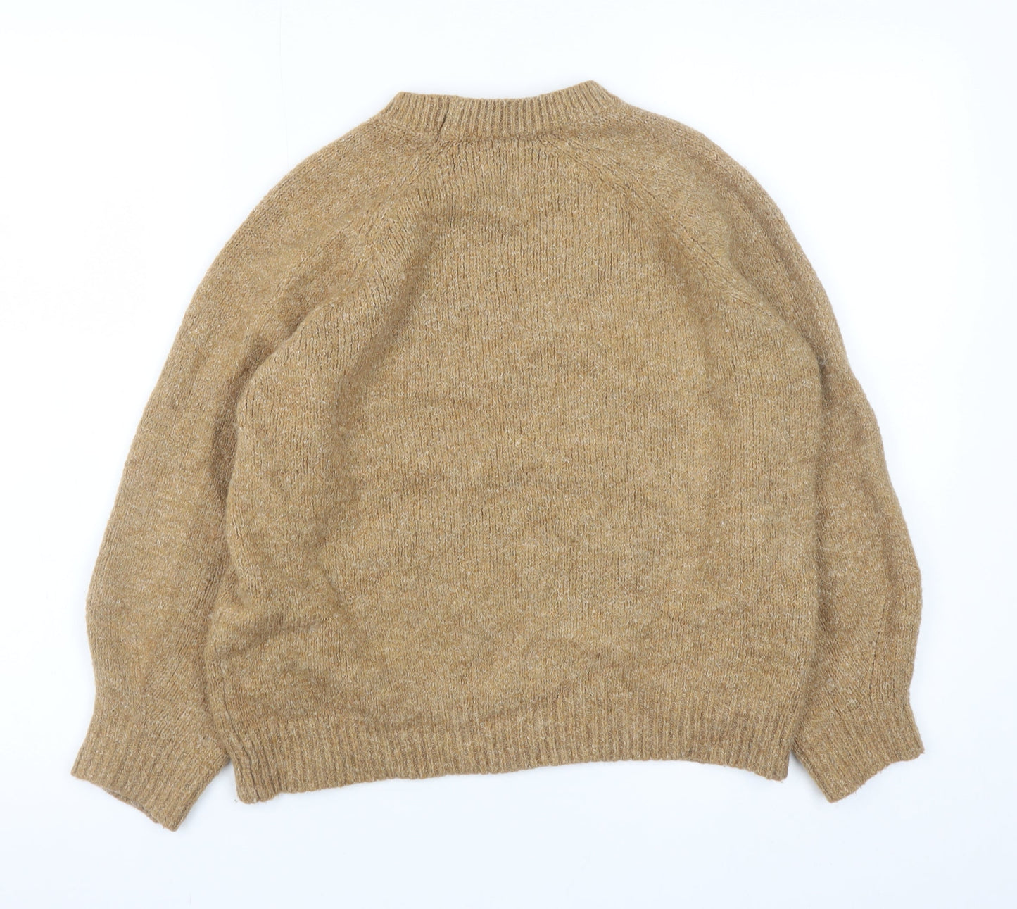 Mango Women Beige Wool Blend Pullover Jumper XS Classic Knit