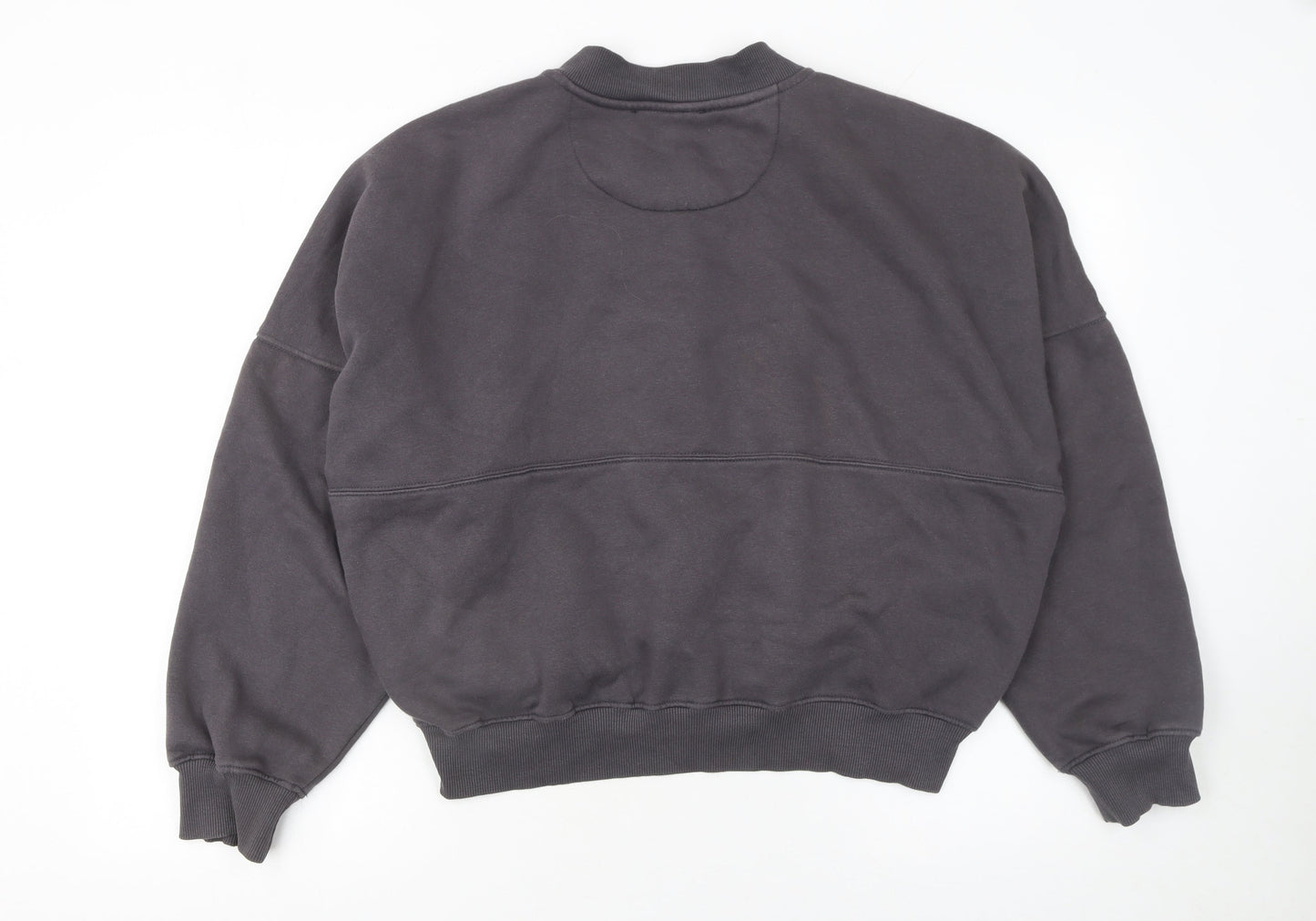 Rising Women Grey Full Zip Sweatshirt M/L Cotton Blend Casual