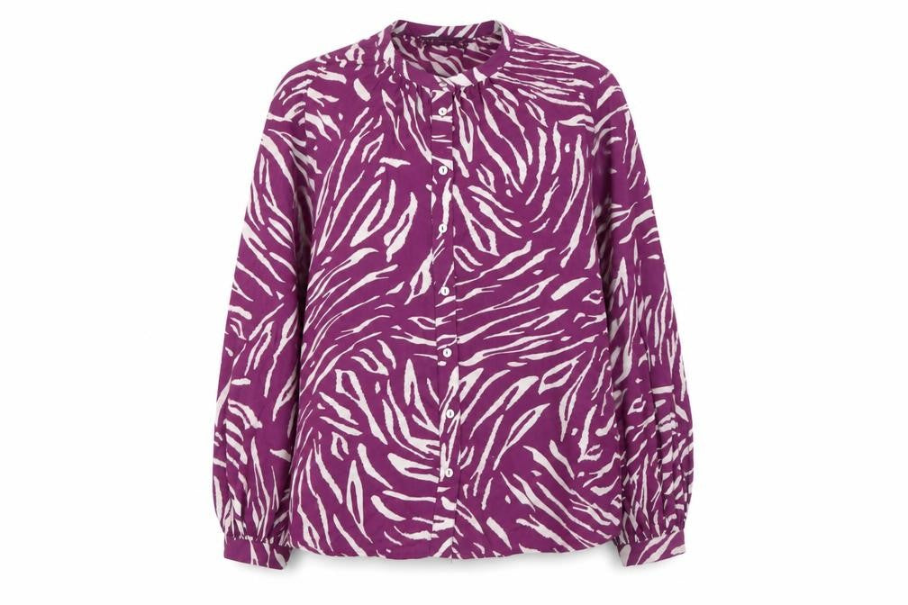 Marks and Spencer Women’s Purple Animal Print Blouse Size 10 Long Sleeve