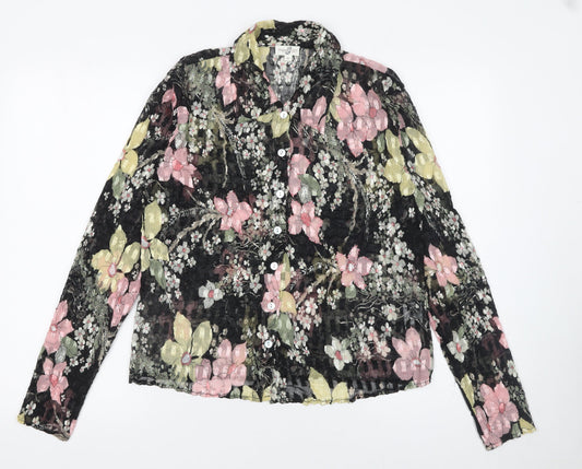 Phase Eight Women's Multicoloured Floral Button-Up Blouse Size M
