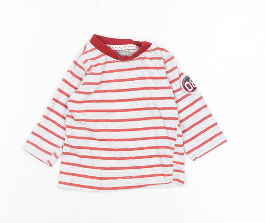 Lee Cooper Unisex Baby Red Striped Long Sleeve T-Shirt 3-6 Months Cotton