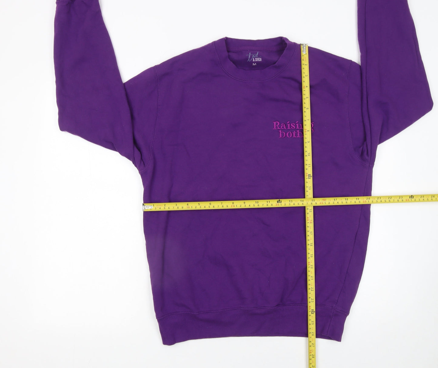 Ted & Stitch Women's Purple Cotton Blend Pullover Sweatshirt - Size M
