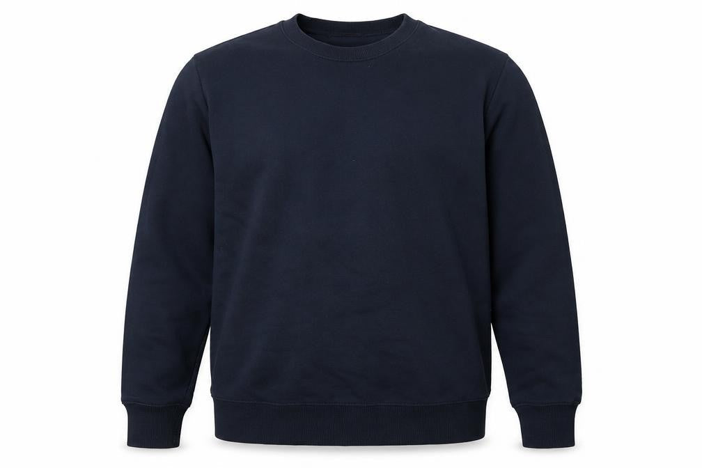 Front view of Dunnes Men’s Black Cotton Blend Crew Neck Sweatshirt, size M