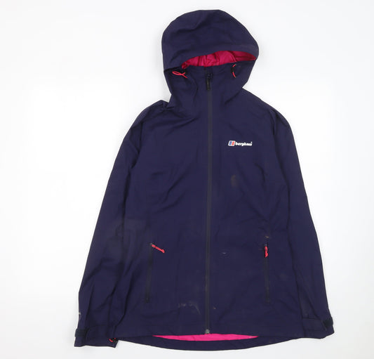Berghaus Women Blue Waterproof Hooded Rain Jacket UK 10